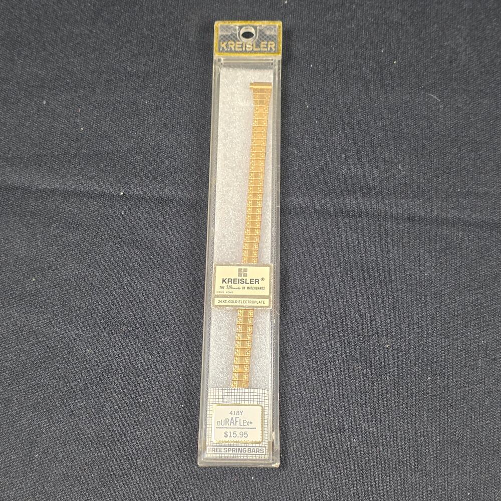 Kreisler Duraflex 418Y 24 KT Gold Electroplate Expansion Watch Band NOS Vintage